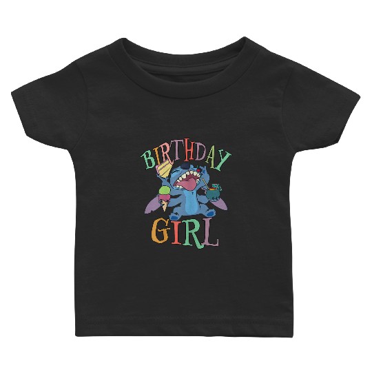 Disney Lilo Stitch Birthday Girl Retro Snacking Stitch Baby T-shirts