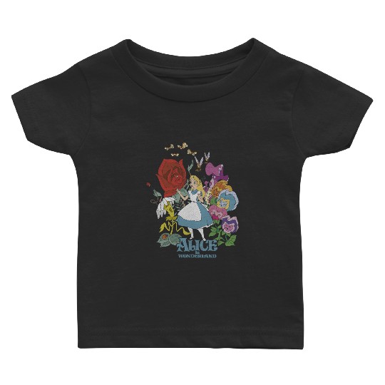 Disney Alice In Wonderland Walking Through The Flowers Baby T-shirts