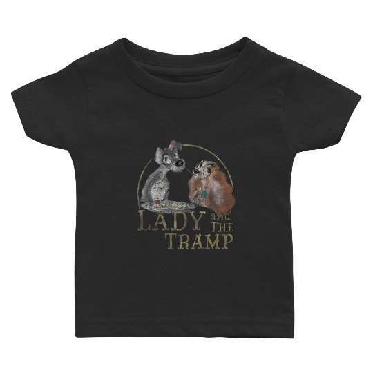 Disneyss The Lady And The Tramp Eating Spaghetti Baby T-shirts