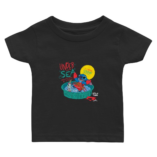 Disney 100 Stitch in Costume Little Mermaid Under the Sea Baby T-shirts