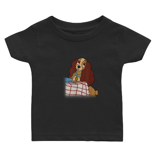 Disneyss Lady And The Tramp Iconic Spaghetti Scene Lady Side Baby T-shirts