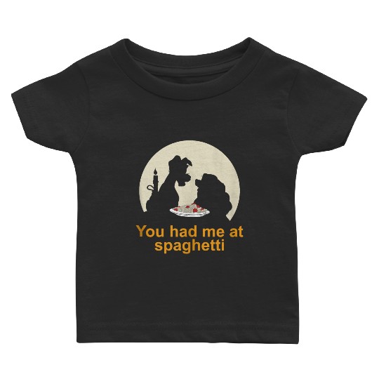 Disneyss Lady And The Tramp You Had Me At Spaghetti Silhouette Baby T-shirts