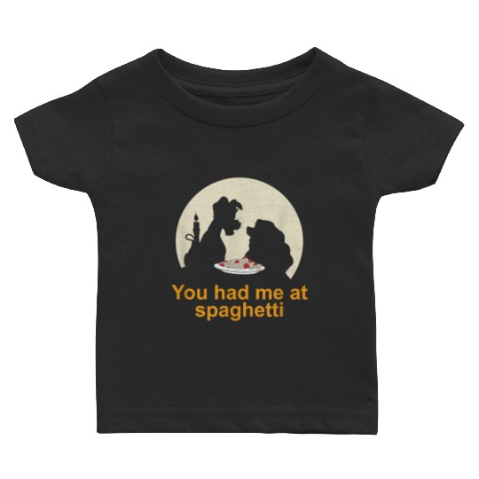 Disneyss Lady And The Tramp You Had Me At Spaghetti Silhouette Baby T-shirts