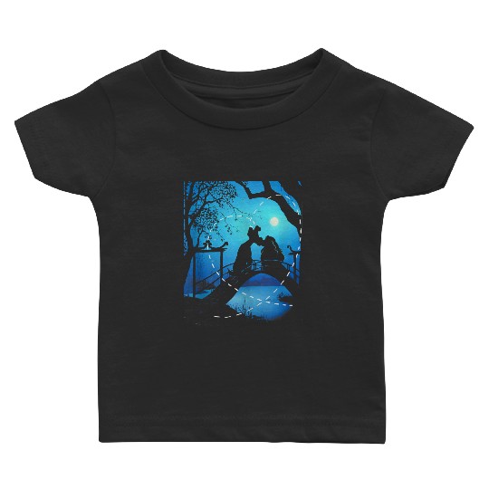 Disneyss The Lady And The Tramp Night Time Silhouette Baby T-shirts