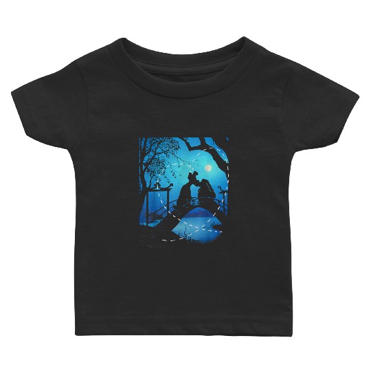 Disneyss The Lady And The Tramp Night Time Silhouette Baby T-shirts