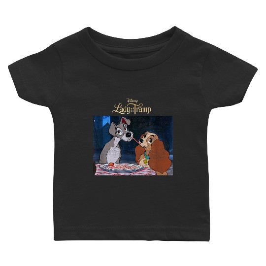 Disneyss Lady And The Tramp Classic Spaghetti Scene Poster Baby T-shirts