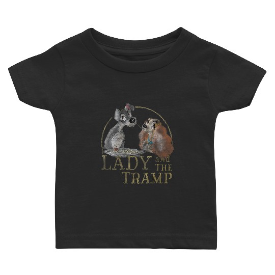 Disneyss The Lady And The Tramp Eating Spaghetti Baby T-shirts
