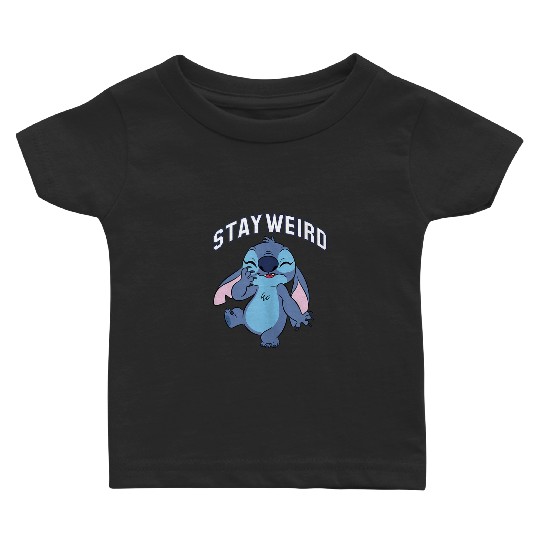 Disney Lilo Stitch Stay Weird Laughing Stitch Portrait Baby T-shirts