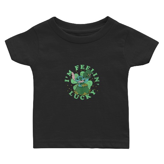 Disney Lilo Stitch St Pattys Im Feeling Lucky Baby T-shirts