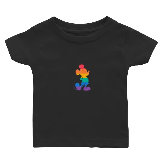 Disney Mickey Mouse Pride Classic Pose Rainbow Icon Fill Baby T Shirts
