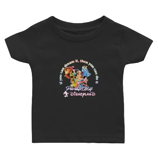 Paris 2024 Disneyland Tour 3/4 Short Sleeve Baby T Shirts