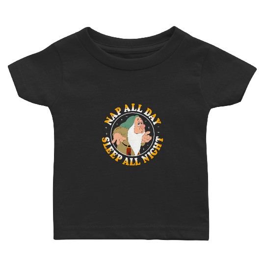 Disney Snow White Dwarf Sleepy Nap All Day Graphic Baby T Shirts