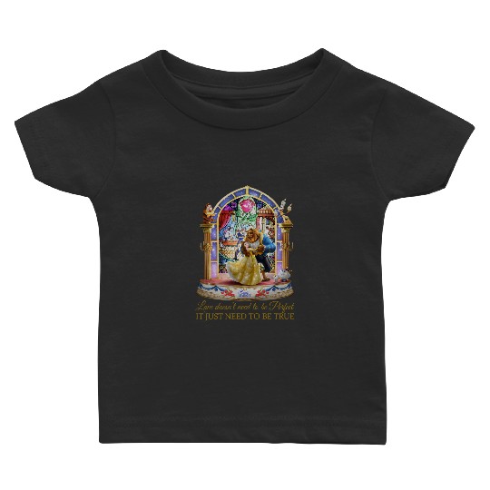 Disney Beauty and The Beast Stained Glass Rose Baby T Shirts, Disney Belle and The Beast Baby T Shirts