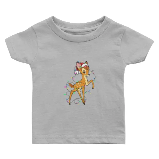 Disney Bambi Christmas Lights Baby T Shirts, Santa Bambi Shir