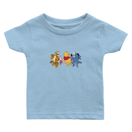 Winnie The Pooh Dancing Baby T Shirts, Winnie The Pooh and Friends Baby T Shirts, Piglet, Eeyore, Tigger, The Pooh Baby T Shirts, Disney Family Baby T Shirts