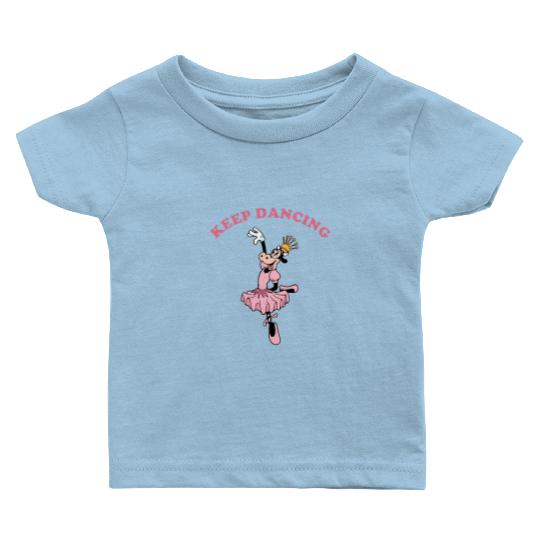 Funny Clarabelle Cow 1928 Just Keep Dancing Retro Baby T Shirts, Disney Mickey And Friends Baby T Shirts