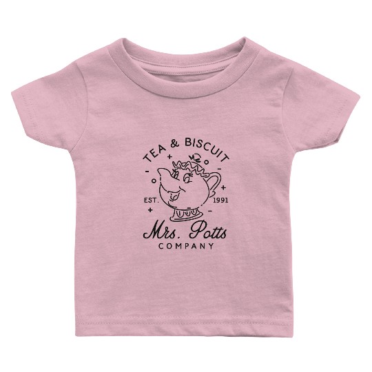 Mrs Potts Tea & Biscuit Company Est 1991 Baby T Shirts / Retro Beauty And The Beast Disney Baby T Shirts