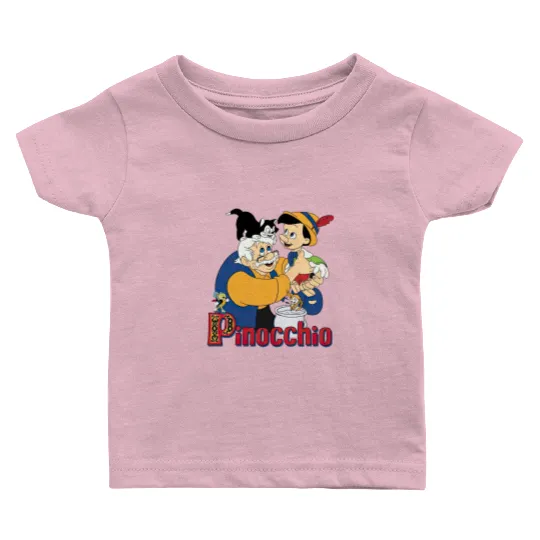 Pinocchio And Geppetto Baby T Shirts / Retro 90s Disney Baby T Shirts