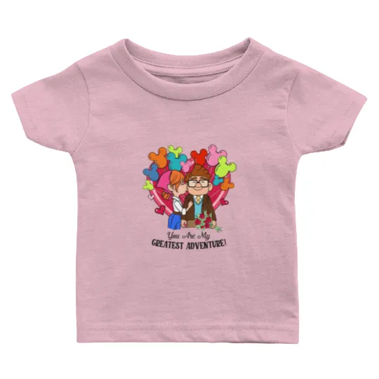 Retro Carl and Ellie Disney Balloon Baby T Shirts, You're My Greatest Adventure, Disney Up Valentine's Day Baby T Shirts