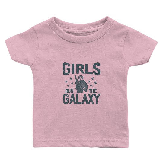 Vintage Star Wars Princess Leia Girls Run The Galaxy Baby T Shirts, Disney Star Wars Baby T Shirts