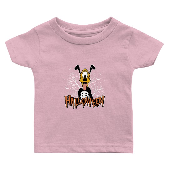 Pluto Skeleton Baby T Shirts, Halloween Baby T Shirts, Funny Skeleton Baby T Shirts, Disney Pluto Baby T Shirts, Disney Skeleton Baby T Shirts