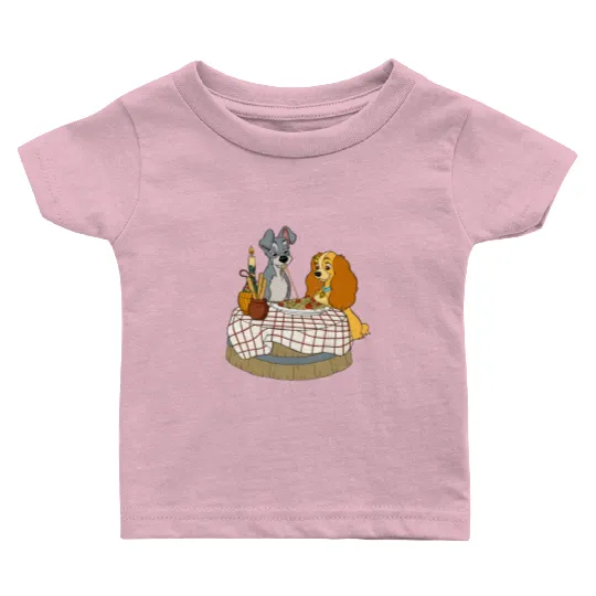 Disney Lady and Tramp Bella Notte Spaghetti Baby T Shirts, Lady and The Tramp Baby T Shirts