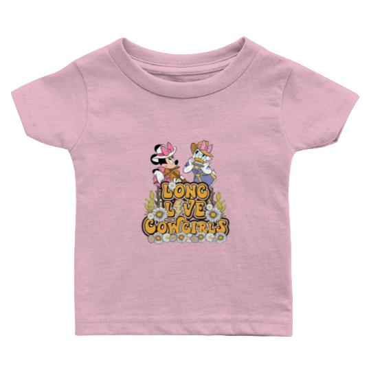 Disney Long Live Cowgirls Let's Go Girls Minnie Daisy Baby T Shirts, Retro Western Country Howdy Baby T Shirts