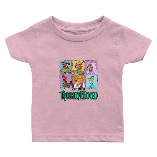 Retro Disney Robin Hood Characters Est. 1973 Baby T Shirts