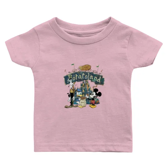 Mickey Mouse Donald Goofy Disney Castle Welcome To Potatoland Baby T Shirts
