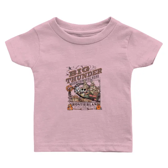 Vintage Disney Big Thunder Mountain Railroad Baby T Shirts | Funny Mickey & Friends Baby T Shirts | The Wildest Ride In The Wilderness Baby T Shirts