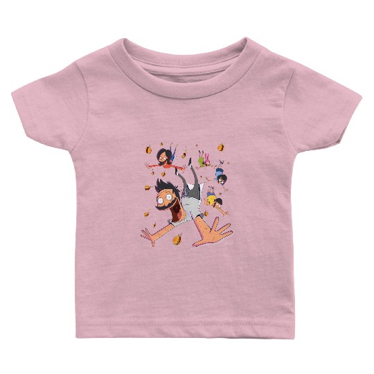 Bobs Burgers Comic Art Family Falling Baby T Shirts