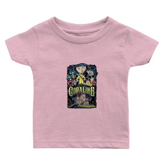 Coraline Baby T Shirts, Coraline Doll Baby T Shirts, Vintage Disney Halloween Party Baby T Shirts