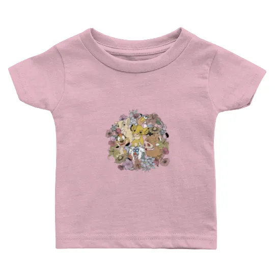 Vintage Floral Lion King, Timon and Pumbaa Baby T Shirts, Floral Disney Baby T Shirts