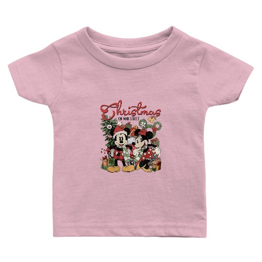 Vintage Disney Christmas On Main Street Baby T Shirts, Minnie Mickey's Very