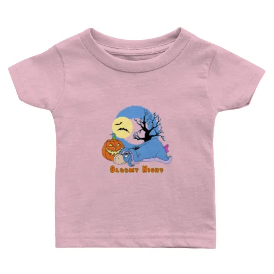 Bloomy Night Eeyore Halloween Baby T Shirts, Disney Eeyore Winnie The Pooh Halloween Baby T Shirts
