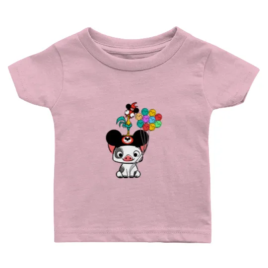 Retro 90s Disney Moana Pua And Hei Hei Vacay Mode Mickey Balloon Baby T Shirts