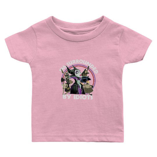 Retro Disney Sleeping Beauty Villains Maleficent Surrounded By Idiots Baby T Shirts, Magic Kingdom Baby T Shirts