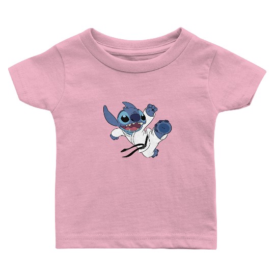Disney Lilo & Stitch Karate Kick Black Belt Cute Baby T-shirts