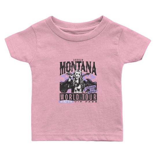 Disney Hannah Montana World Tour Ready To Rock Chest Poster Baby T-shirts