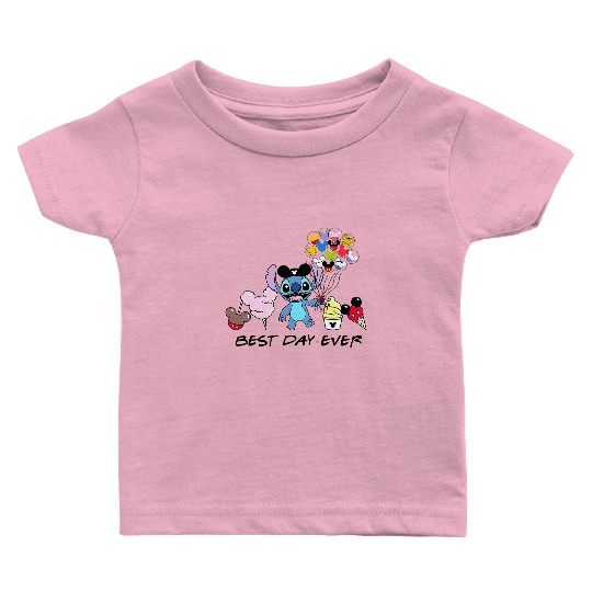 Disney Stitch Best Day Ever, Disney Snacks Baby T Shirts