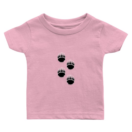 Black Bear Paw Prints Baby T Shirts