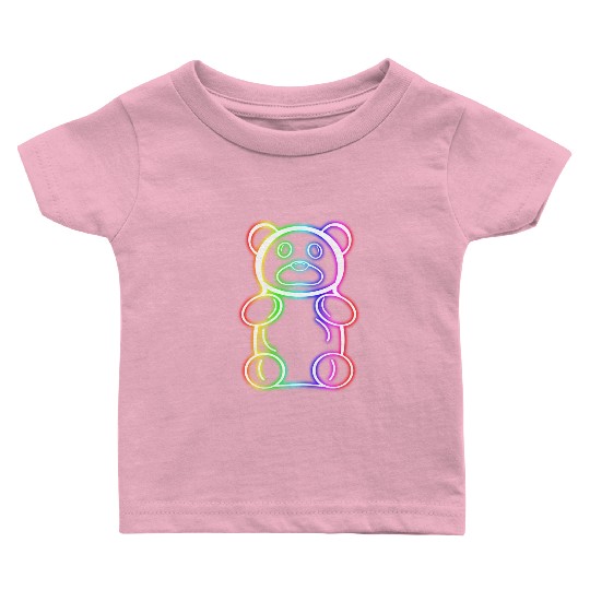 Neon Rainbow Gummy Bear Baby T Shirts