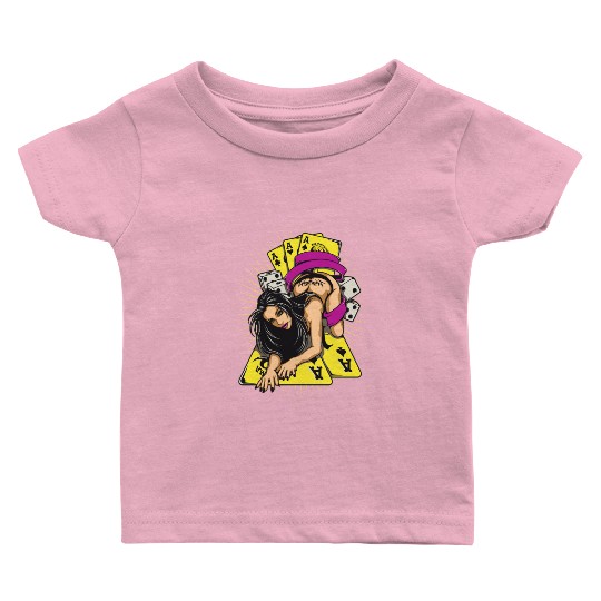 Sexy-girl-cards-aces-poker-game-cartoon Baby T Shirts