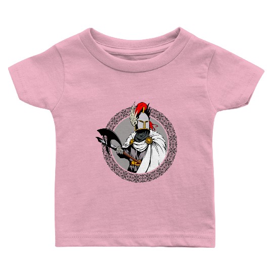 ancient warrior Sparta ax helmet raincoat pattern Baby T Shirts