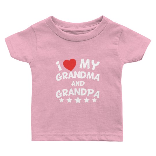 I Heart My Grandma And Grandpa Baby T Shirts