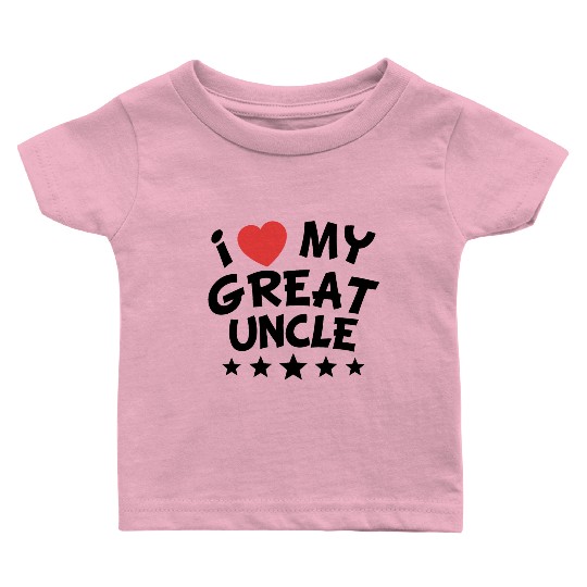I Heart My Great Uncle Baby T Shirts