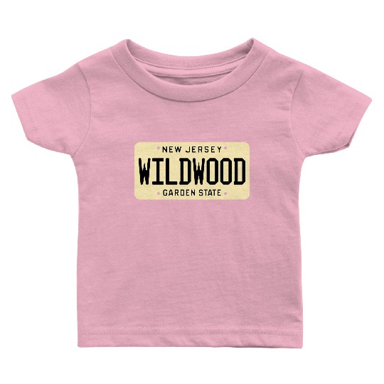 Wildwood New Jersey License Plate Baby T Shirts
