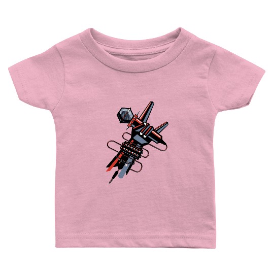 hard rock horns robot Baby T Shirts