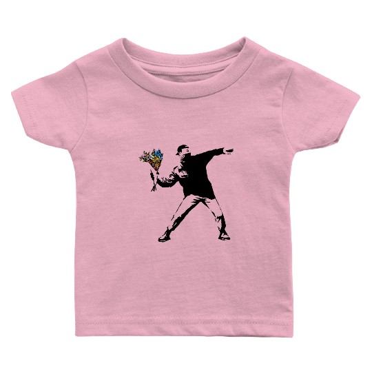 Banksy Rage Flower Thrower Baby T Shirts