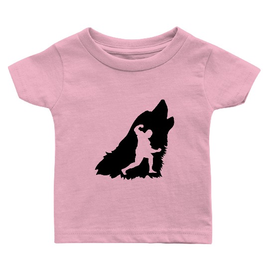 wolf body builder Baby T Shirts